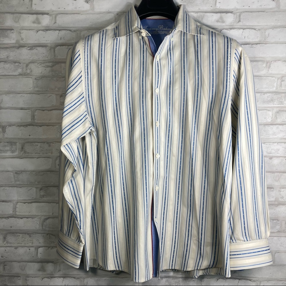 Tommy Bahama Denim Mens Long Sleeve 100% Cotton Button Down Shirt Size  …